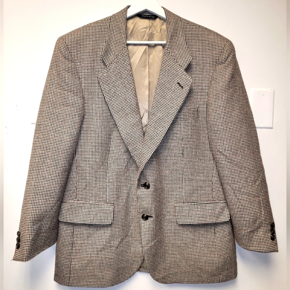 Vintage Burberrys Wool Houndstooth Blazer Saks Fifth Avenue Size Large - Picture 4 of 16